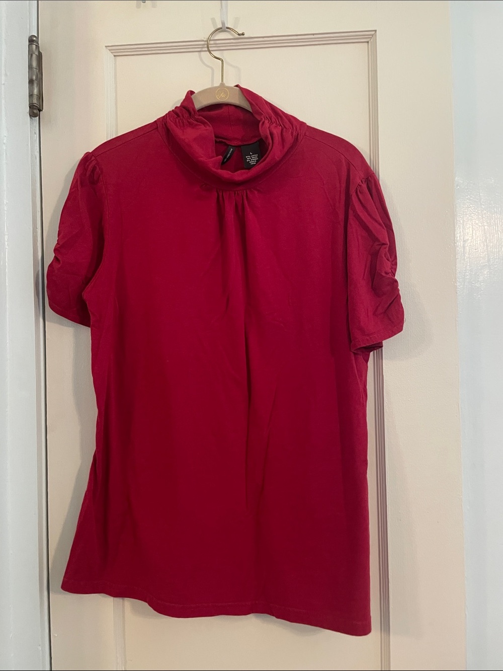 Red new directions turtleneck blouse